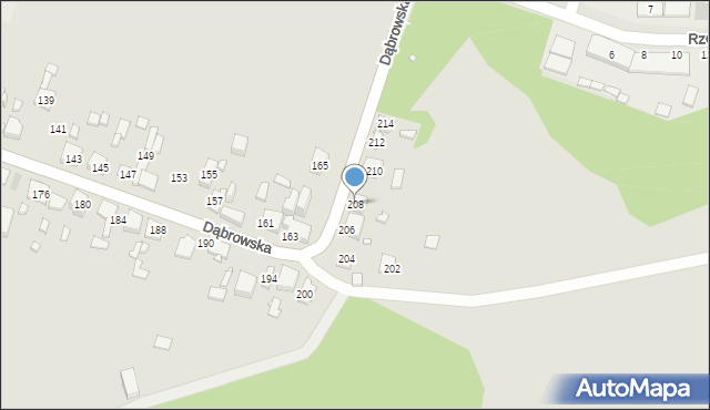 Będzin, Dąbrowska, 208, mapa Będzin