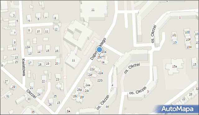 Bełchatów, Dąbrowskiego, 20c, mapa Bełchatów