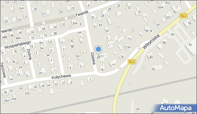 Biała Podlaska, Daleka, 1A, mapa Białej Podlaskiej