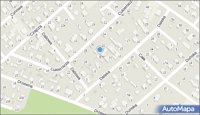 Białe Błota, Daleka, 9, mapa Białe Błota