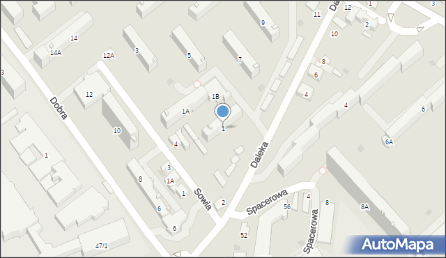 Białystok, Daleka, 1, mapa Białegostoku