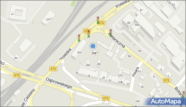Białystok, Dąbrowskiego Henryka, gen., 28B, mapa Białegostoku