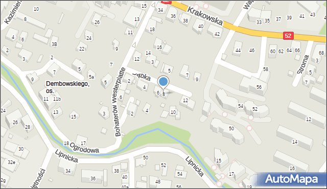 Bielsko-Biała, Dąbka Stanisława, płk., 8, mapa Bielsko-Białej