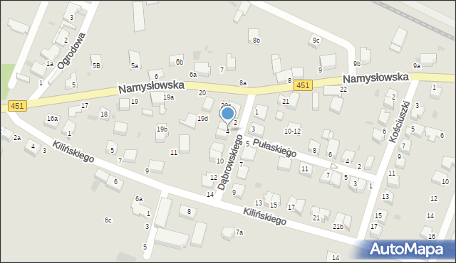 Bierutów, Dąbrowskiego Henryka, gen., 4, mapa Bierutów