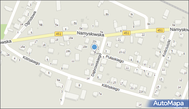 Bierutów, Dąbrowskiego Henryka, gen., 6, mapa Bierutów