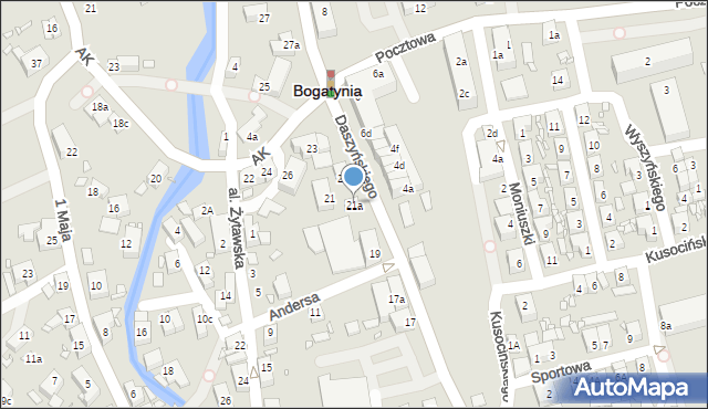 Bogatynia, Daszyńskiego Ignacego, 21a, mapa Bogatynia