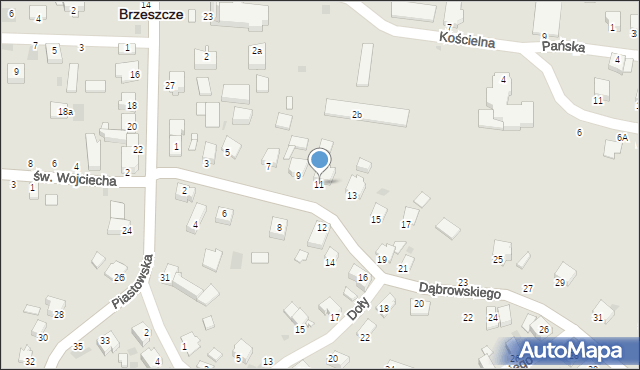 Brzeszcze, Dąbrowskiego, 11, mapa Brzeszcze