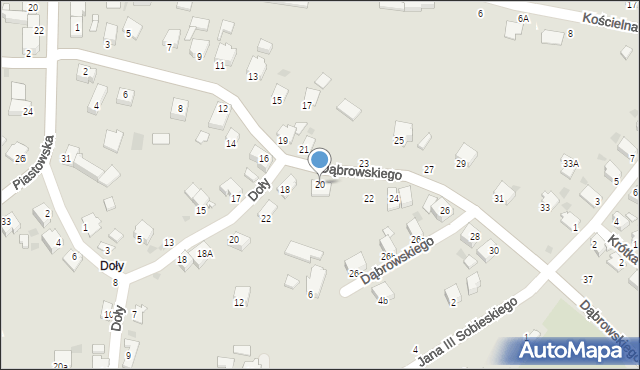 Brzeszcze, Dąbrowskiego, 20, mapa Brzeszcze