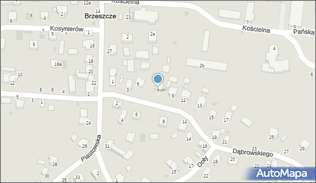 Brzeszcze, Dąbrowskiego, 7, mapa Brzeszcze