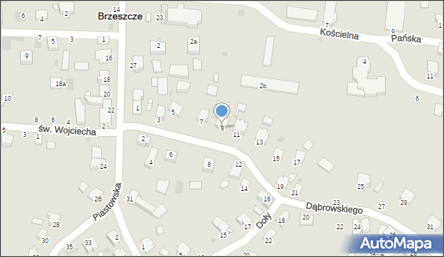 Brzeszcze, Dąbrowskiego, 9, mapa Brzeszcze