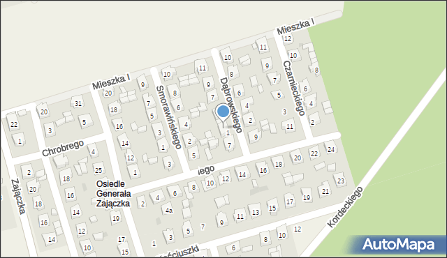 Brzeziny, Dąbrowskiego Henryka, gen., 3, mapa Brzeziny