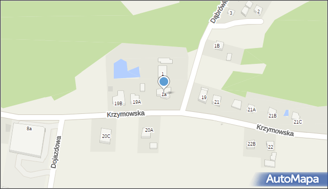 Brzeźno, Dąbrówka, 1a, mapa Brzeźno
