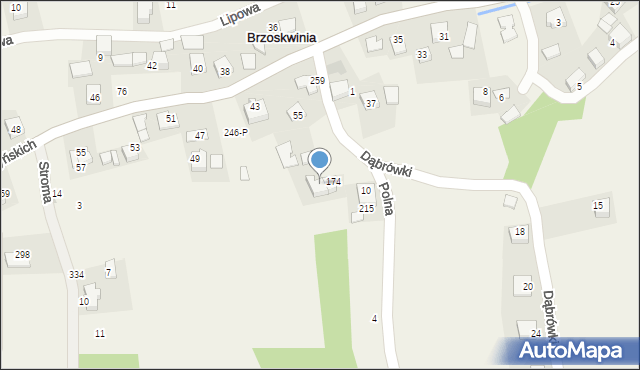 Brzoskwinia, Dąbrówki, 6, mapa Brzoskwinia