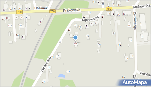 Chełmek, Dąbrowskiej Marii, 11A, mapa Chełmek