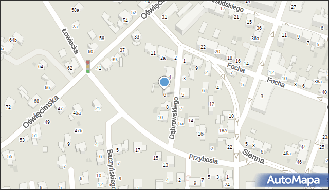 Chrzanów, Dąbrowskiego Jarosława, gen., 6, mapa Chrzanów