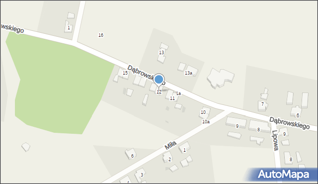 Czarnogłowy, Dąbrowskiego, 12, mapa Czarnogłowy