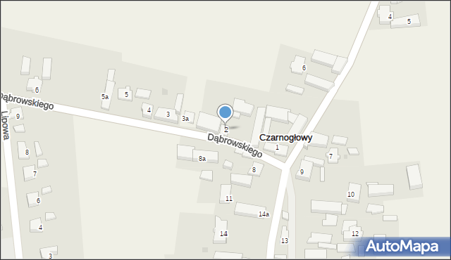 Czarnogłowy, Dąbrowskiego, 2, mapa Czarnogłowy