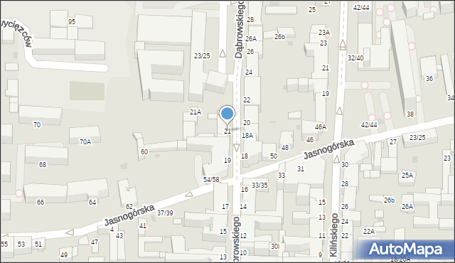 Częstochowa, Dąbrowskiego Henryka, gen., 21, mapa Częstochowy