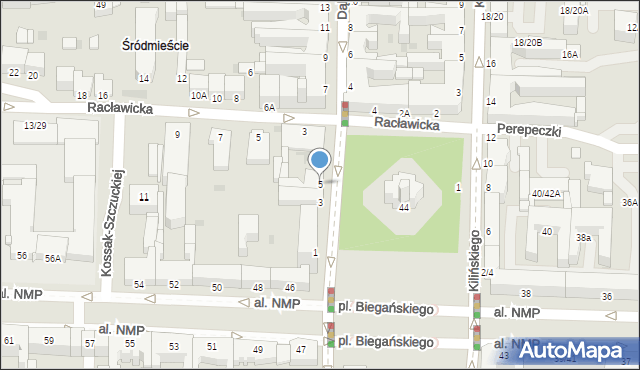 Częstochowa, Dąbrowskiego Henryka, gen., 5, mapa Częstochowy