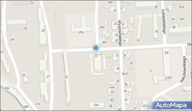 Częstochowa, Dąbrowskiej Marii, 11, mapa Częstochowy