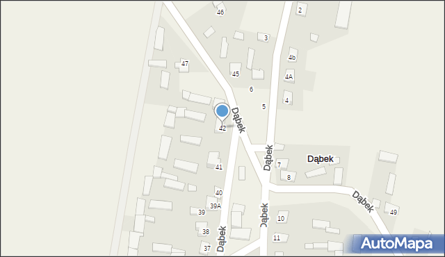 Dąbek, Dąbek, 42, mapa Dąbek