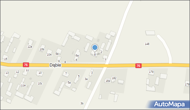 Dąbie, Dąbie, 4, mapa Dąbie