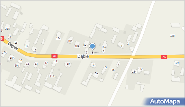 Dąbie, Dąbie, 8, mapa Dąbie