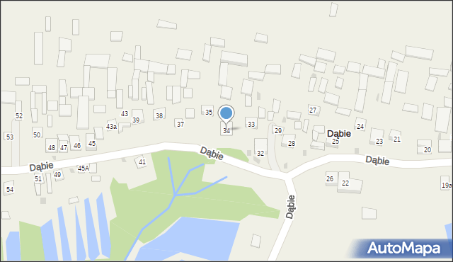 Dąbie, Dąbie, 34, mapa Dąbie