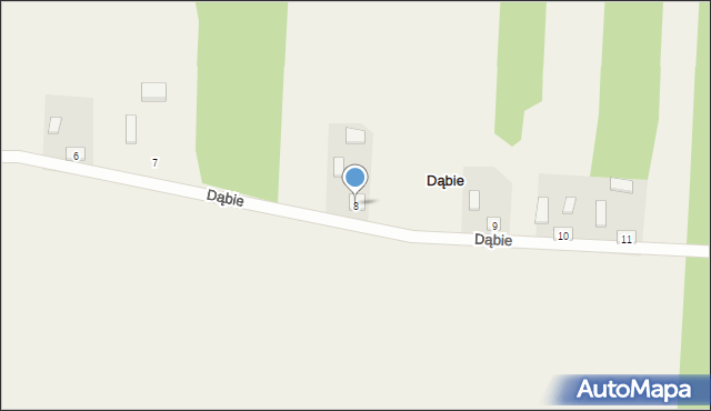 Dąbie, Dąbie, 8, mapa Dąbie