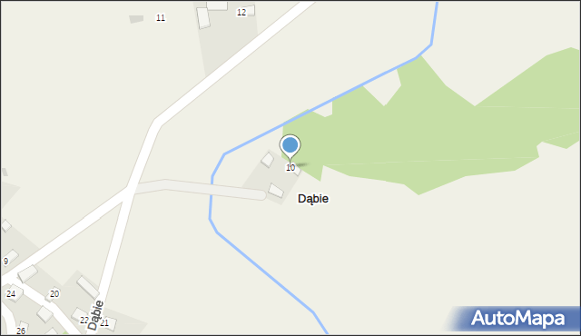 Dąbie, Dąbie, 10, mapa Dąbie