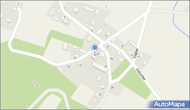 Dąbie, Dąbie, 43, mapa Dąbie