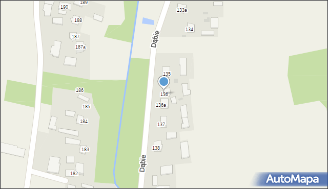 Dąbie, Dąbie, 136, mapa Dąbie