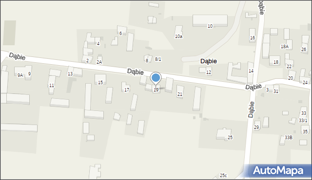 Dąbie, Dąbie, 19, mapa Dąbie