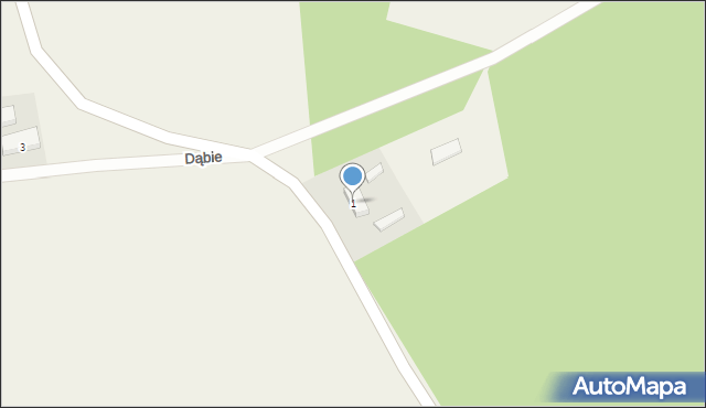 Dąbie, Dąbie, 1, mapa Dąbie