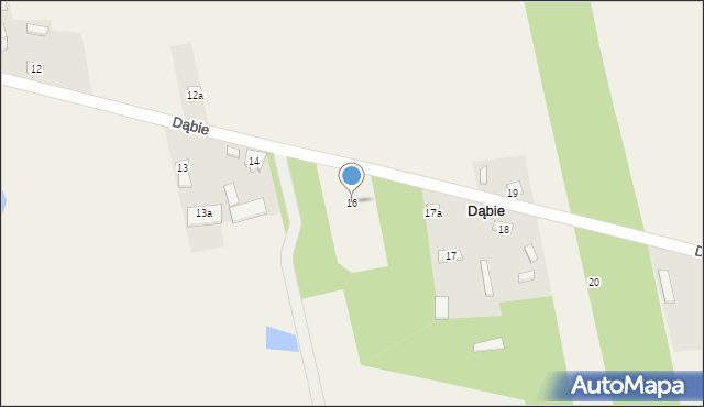 Dąbie, Dąbie, 16, mapa Dąbie