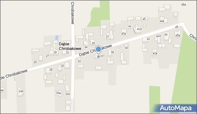 Dąbie Chrobakowe, Dąbie Chrobakowe, 36, mapa Dąbie Chrobakowe