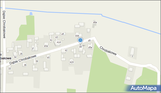 Dąbie Chrobakowe, Dąbie Chrobakowe, 44, mapa Dąbie Chrobakowe