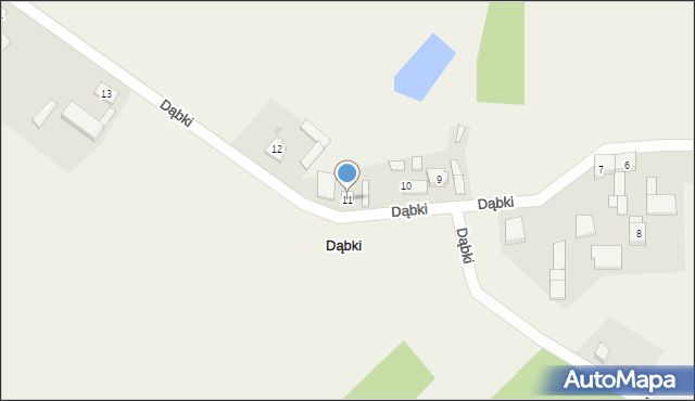 Dąbki, Dąbki, 11, mapa Dąbki