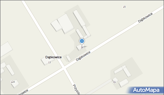 Dąbkowice, Dąbkowice, 14, mapa Dąbkowice