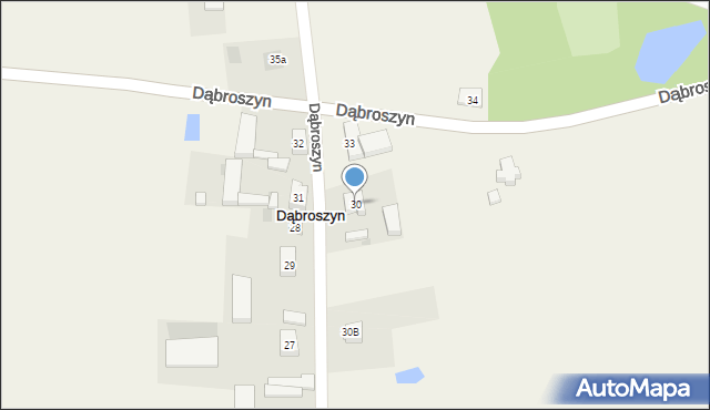 Dąbroszyn, Dąbroszyn, 30, mapa Dąbroszyn