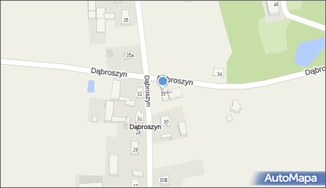 Dąbroszyn, Dąbroszyn, 33, mapa Dąbroszyn