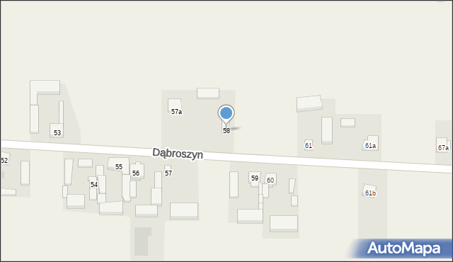 Dąbroszyn, Dąbroszyn, 58, mapa Dąbroszyn