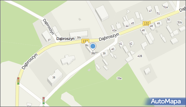 Dąbroszyn, Dąbroszyn, 38d, mapa Dąbroszyn