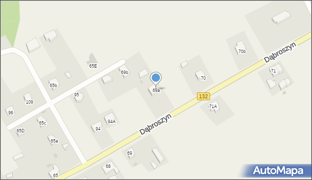 Dąbroszyn, Dąbroszyn, 69a, mapa Dąbroszyn