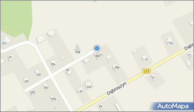 Dąbroszyn, Dąbroszyn, 69b, mapa Dąbroszyn