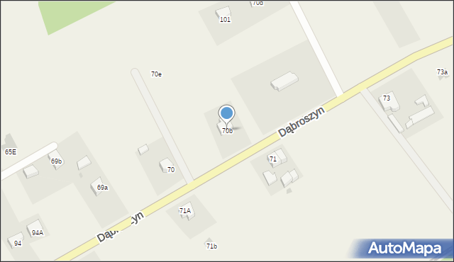 Dąbroszyn, Dąbroszyn, 70b, mapa Dąbroszyn