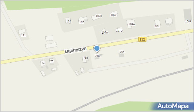 Dąbroszyn, Dąbroszyn, 75C, mapa Dąbroszyn