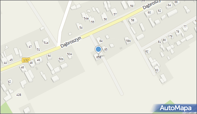 Dąbroszyn, Dąbroszyn, 85B, mapa Dąbroszyn