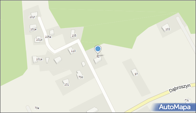 Dąbroszyn, Dąbroszyn, 92, mapa Dąbroszyn