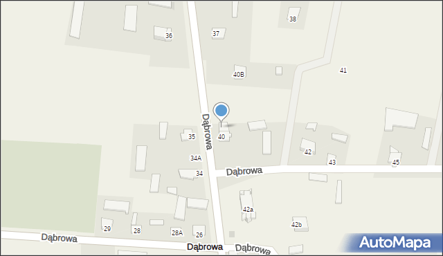 Dąbrowa, Dąbrowa, 40A, mapa Dąbrowa